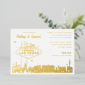 Invitation En Aluminium Las Vegas Vow Renewal Gold (Debout devant)