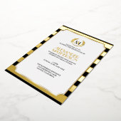 Invitation En Aluminium Laurel Monogrammed Black and FOIL Graduation Foil (Rotation)