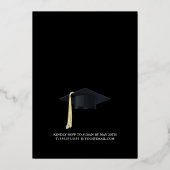 Invitation En Aluminium Laurel Monogrammed Black and FOIL Graduation Foil (Verso)