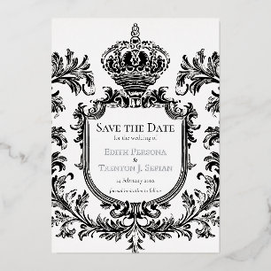 Invitation En Aluminium Laurier Orné & Filigrane, Mariage,