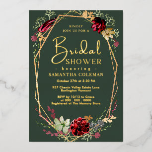 Invitation En Aluminium Lavage de mariage géométrique Boho Fleur sauvage v