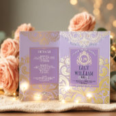 Invitation En Aluminium Lavender Elegant Artdeco Diamond Mariage