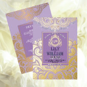 Invitation En Aluminium Lavender Elegant Artdeco Diamond Mariage
