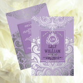 Invitation En Aluminium Lavender Elegant Artdeco Diamond Mariage