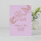 Invitation En Aluminium Lavender Green Save the Date Pressé (Debout devant)