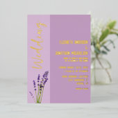 Invitation En Aluminium Lavender Love Mariage (Debout devant)