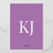 Invitation En Aluminium Lavender Love Sophisticated Italian Tile (Solid) (Verso)