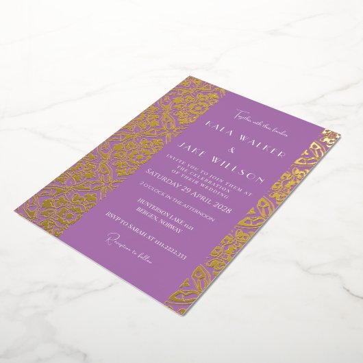 Invitation En Aluminium Lavender Love Sophisticated Italian Tile (Solid) (Rotation)