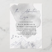 Invitation En Aluminium L'aventure commence un mariage élégant (Recto)