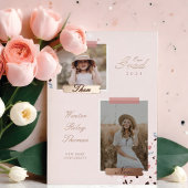 Invitation En Aluminium Le Grad Alors & Maintenant 2 Diplôme Photo Terrazz