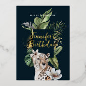 Invitation En Aluminium Le léopard de la Jungle sauvage à tout âge fête d' (Recto)