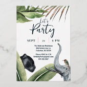 Invitation En Aluminium Le léopard de la Jungle sauvage à tout âge fête d' (Verso)