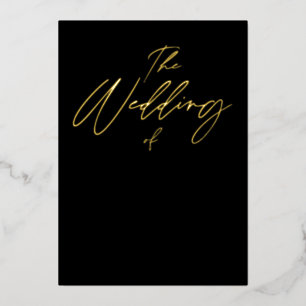 Invitation En Aluminium Le Mariage de Gold Black Elegant Typographie Invit