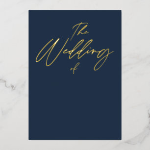 Invitation En Aluminium Le Mariage de la Gold Navy Blue Elegant Typographi