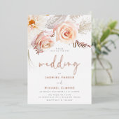 Invitation En Aluminium Le Plus Beau Mariage : Divine Blush Floral (Debout devant)