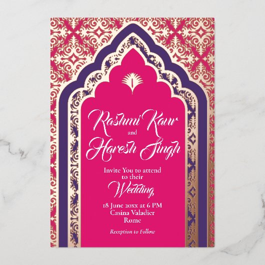 Invitation En Aluminium Le portail Gold (Recto)