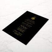 Invitation En Aluminium LeahG Black Gold Islam Mariage invite (Rotation)