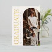 Invitation En Aluminium Légende de diplômé Photo de remise de diplômes (Debout devant)