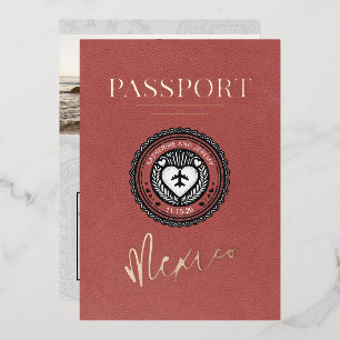 Invitation En Aluminium Légère mariage passeport Mexique Bourgogne