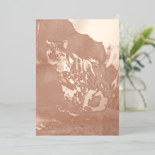 Invitation En Aluminium léopard nébuleux image nature faune exotique