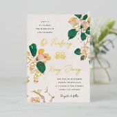 Invitation En Aluminium Les fleurs chinoises antiques Double Mariage du bo (Debout devant)