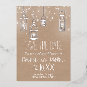 Invitation En Aluminium Les lanternes d'argent d'hiver enregistrer la cart