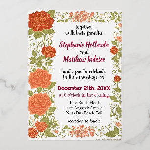 Invitation En Aluminium Les roses comme emblème de l'amour dans le voyage