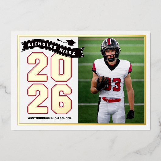 Invitation En Aluminium Letterman Graduation Announcement (Recto)