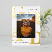 Invitation En Aluminium Lettres Gras Modernes simples Diplôme Photo Foil I (Debout devant)