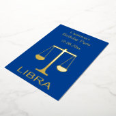Invitation En Aluminium Libra Golden Scales Star Sign Custom Anniversaire (Rotation)