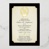 Invitation En Aluminium Licence - Baccalauréat ès arts Diplôme de collège (Recto)