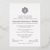 Invitation En Aluminium Lieutenant-colonel Retraite militaire (Recto)