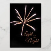 Invitation En Aluminium Light Up the Night Fireworks New Year's Eve Party (Recto)