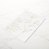 Invitation En Aluminium Ligne Botanique Fleur Art Mariage élégant Réel (Rotation)