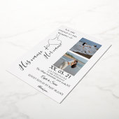 Invitation En Aluminium Ligne minimaliste moderne Couple Photo Mariage Dan (Rotation)