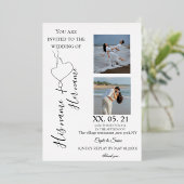 Invitation En Aluminium Ligne minimaliste moderne Couple Photo Mariage Dan (Debout devant)