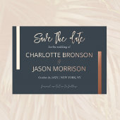 Invitation En Aluminium Lignes minimum de charbon de bois Mariage Enregist