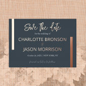 Invitation En Aluminium Lignes minimum de charbon de bois Mariage Enregist