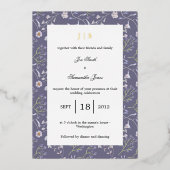 Invitation En Aluminium lilas fleuri pourpre (Recto)