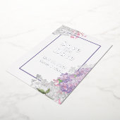 Invitation En Aluminium Lilas Floral Enregistrer la Date (Rotation)