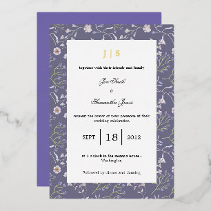 Invitation En Aluminium lilas floral pourpre
