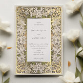 Invitation En Aluminium Lily Elegance Bloom Art Nouveau Foil Mariage