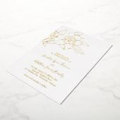 Invitation En Aluminium Line Art Floral Mariage élégant (Rotation)