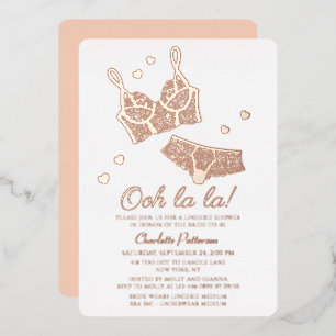 Invitation En Aluminium Lingerie Fête des mariées Panty Bachelorette