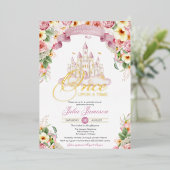 Invitation En Aluminium Little Princess Castle Baby shower Fairytale Real (Debout devant)