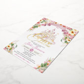 Invitation En Aluminium Little Princess Castle Baby shower Fairytale Real (Rotation)