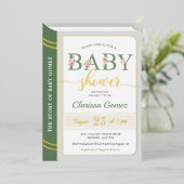 Invitation En Aluminium Livre d'histoire Couverture bébé garçon douche ver (Debout devant)