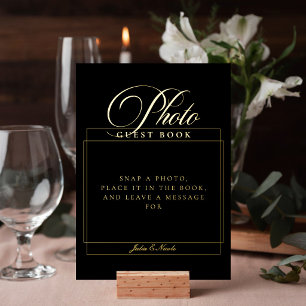 Invitation En Aluminium Livre d'or de mariage avec panneau invité photo no