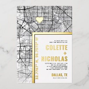 Invitation En Aluminium Localisateur d'amour à Dallas, Texas Mariage sur