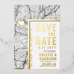 Invitation En Aluminium Localisateur d'amour Atlanta   Mariage Enregistrer